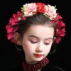 Lite Version Children Hairpin Flower Dark Red