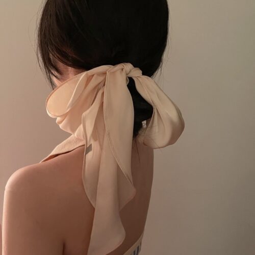 FRENCH ELEGANT SOLID COLOR HAIR SCARFMain image-0