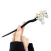 HAIR PIN STICKS WHITE JADE DOUBLE FLOWER1