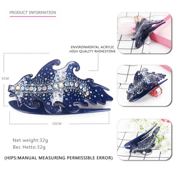 RHINESTONES DOVETAIL BARRETTE BARRACUDAMain image 3