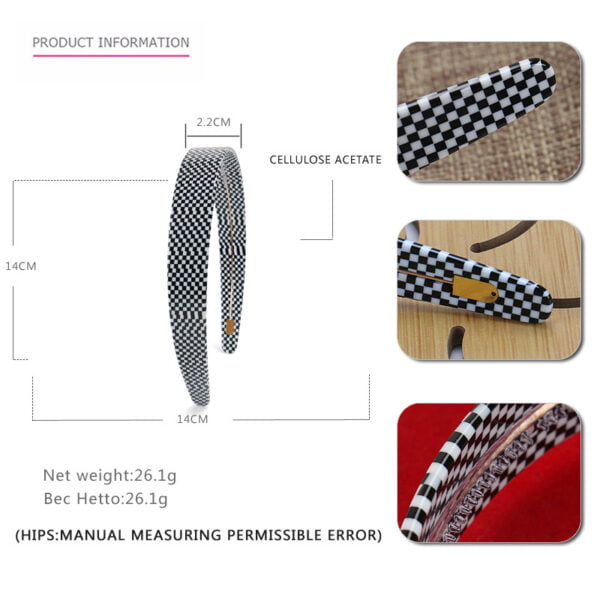 WIDE HEADBAND VINTAGE CHECKERBOARDMain image 10